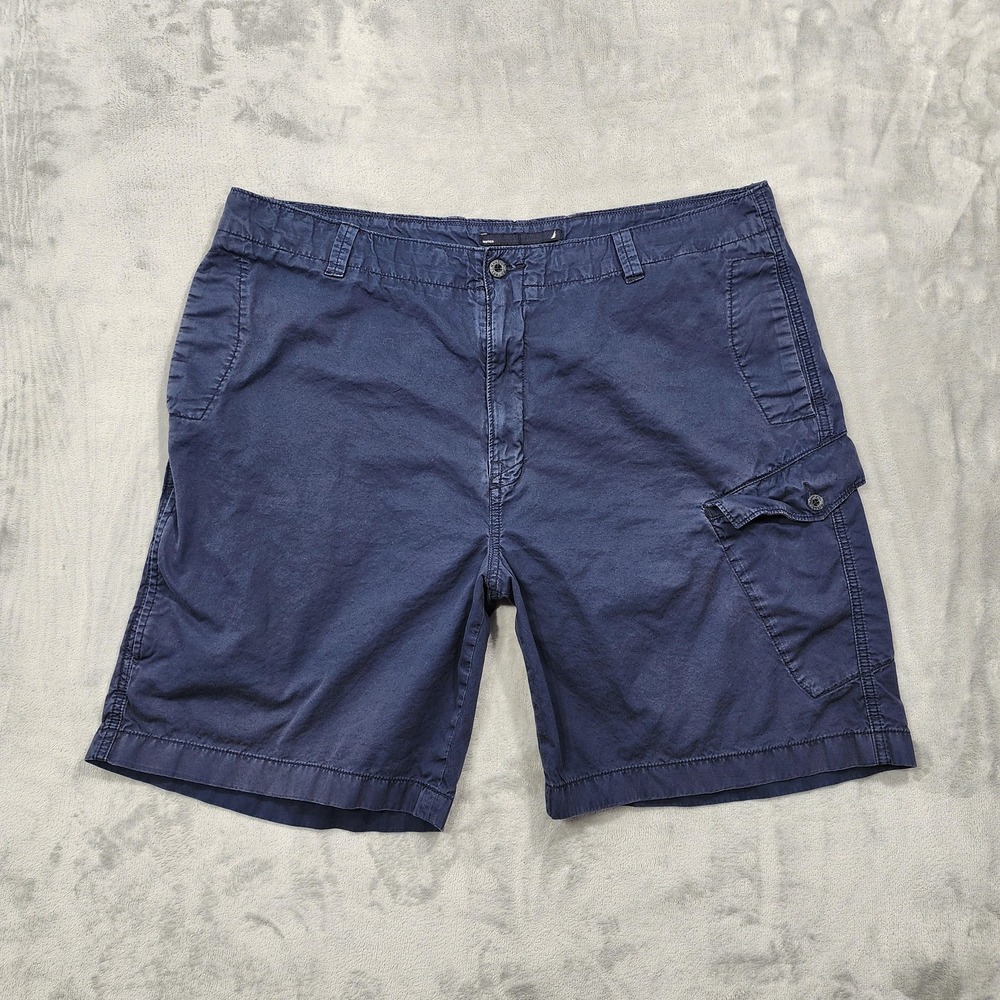 Nautica Shorts Mens 42W Blue Cargo Canvas Flat Front Casual‎ 10 Inseam Travel